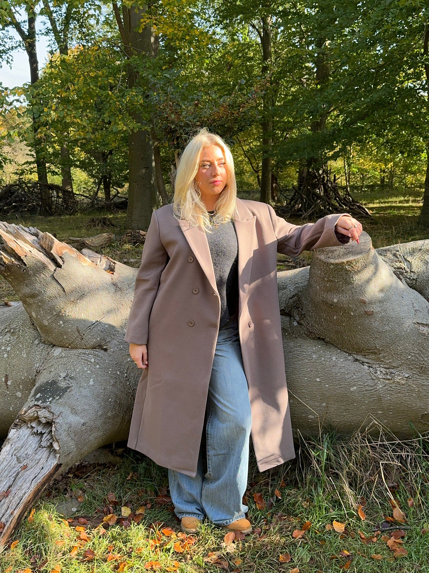 Alva oversized frakke - Taupe