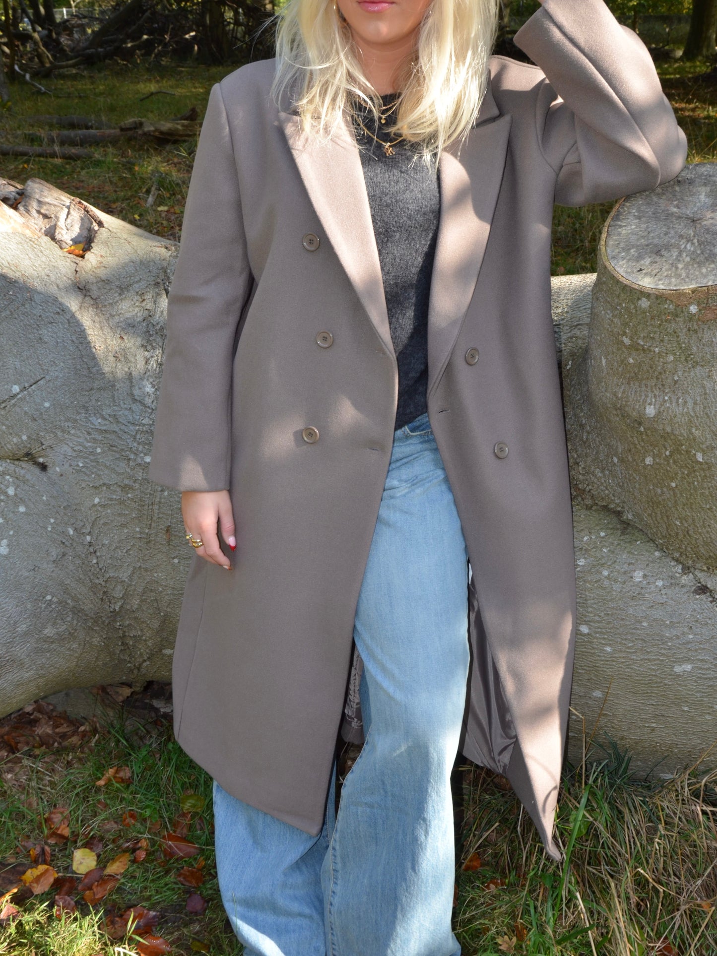 Alva oversized frakke - Taupe