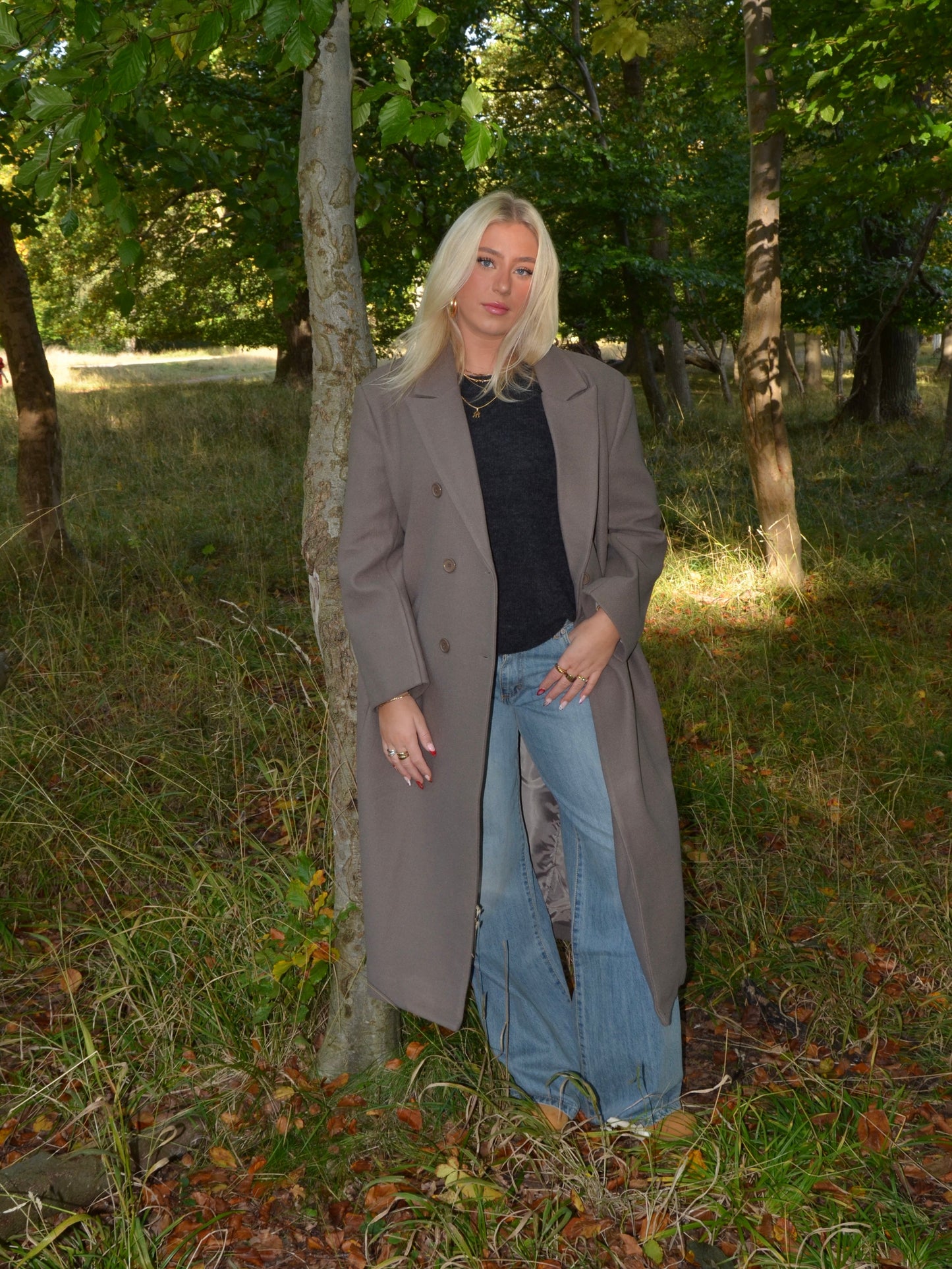 Alva oversized frakke - Taupe