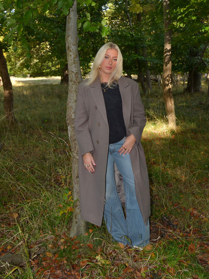 Alva oversized frakke - Taupe