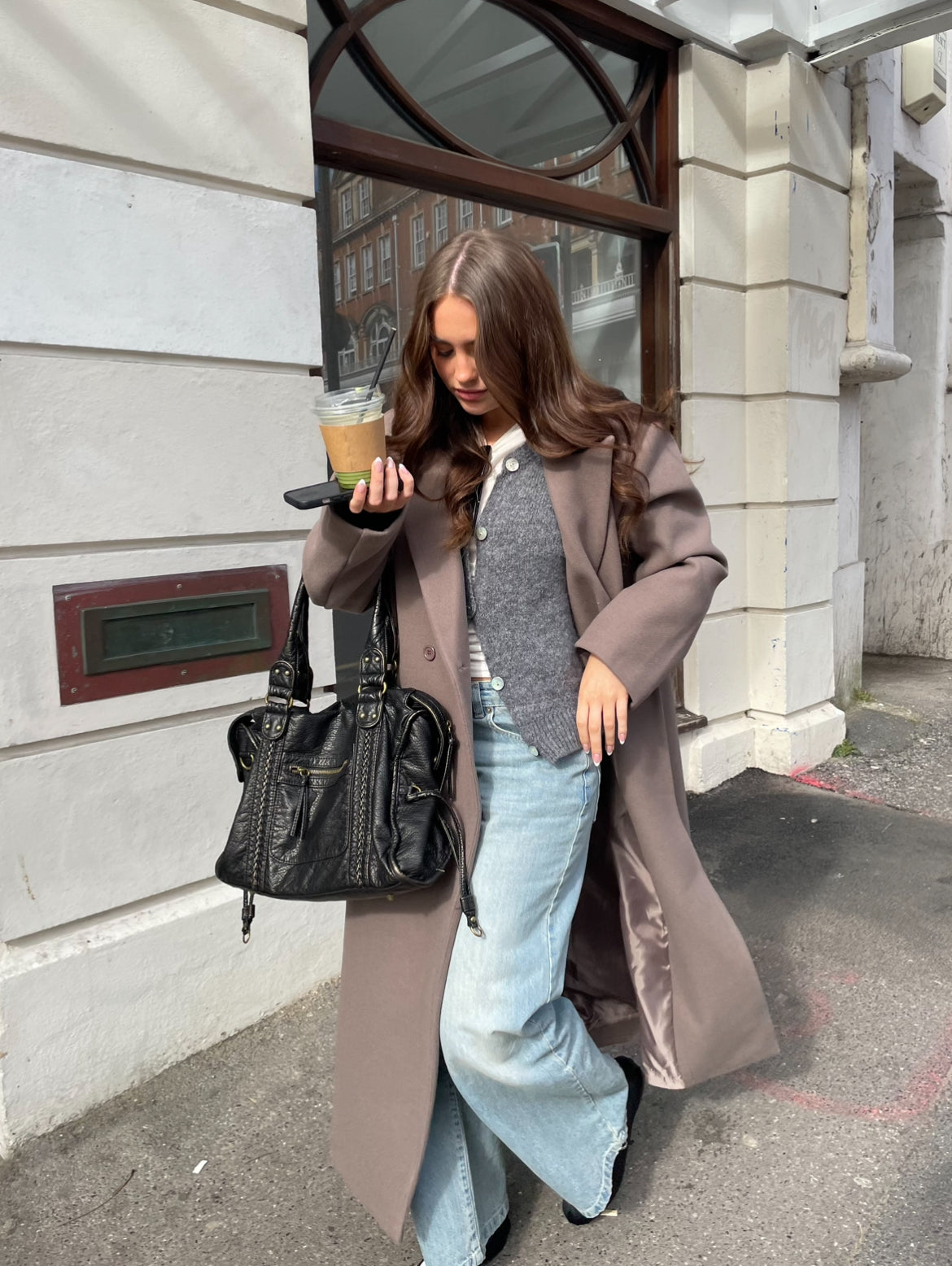 Alva oversized frakke - Taupe