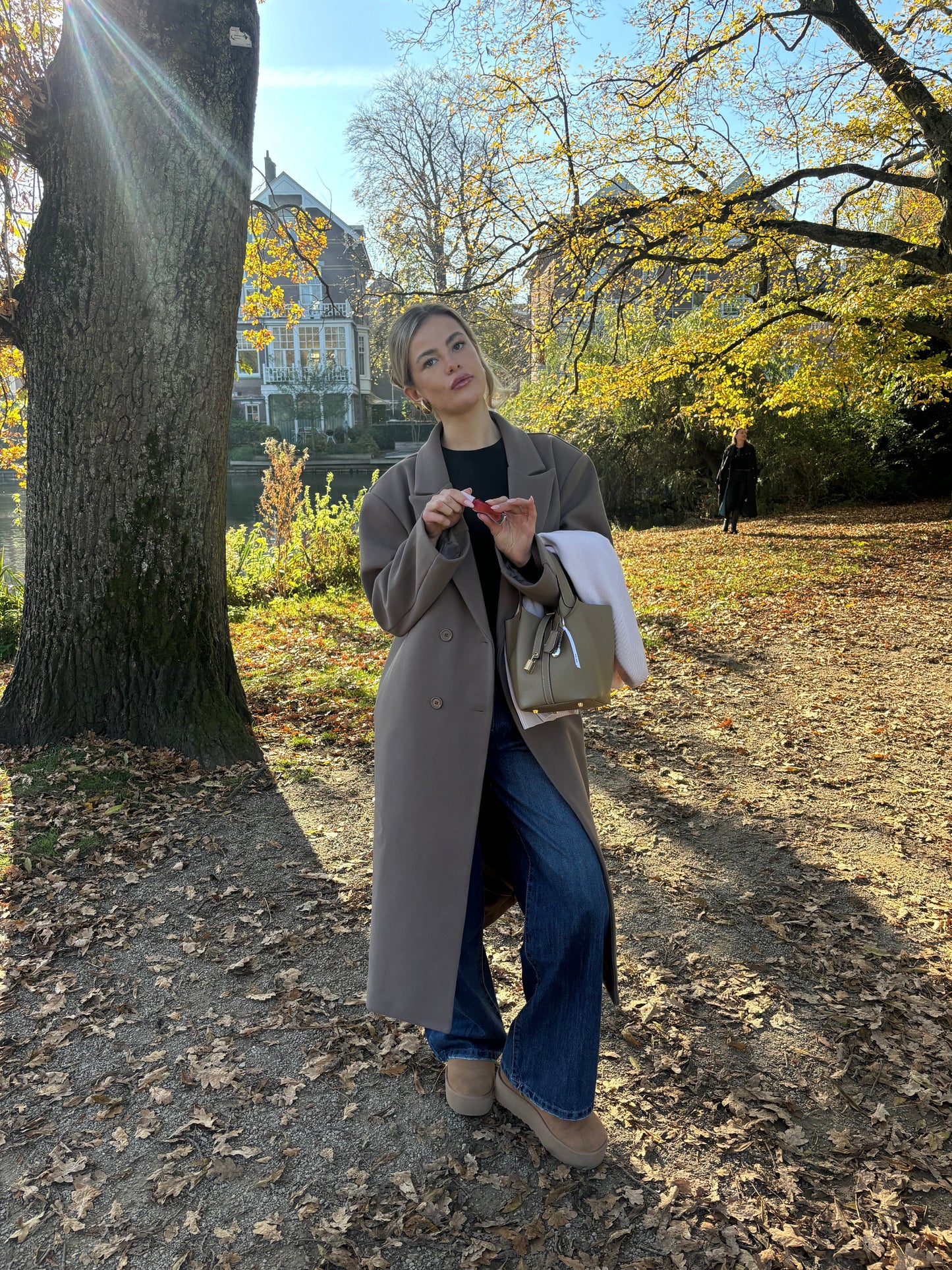 Alva oversized frakke - Taupe