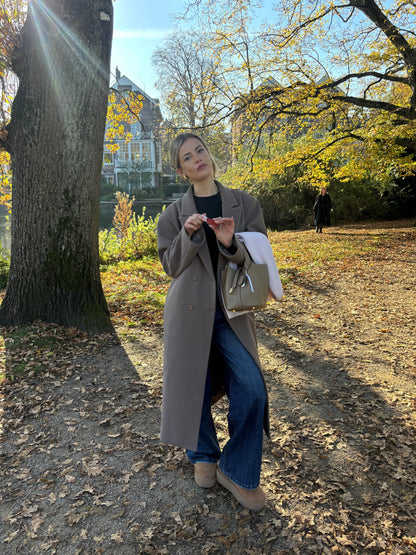 Alva oversized frakke - Taupe