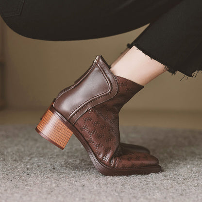Margot™ Woven Vegan Leather Ankle Boots