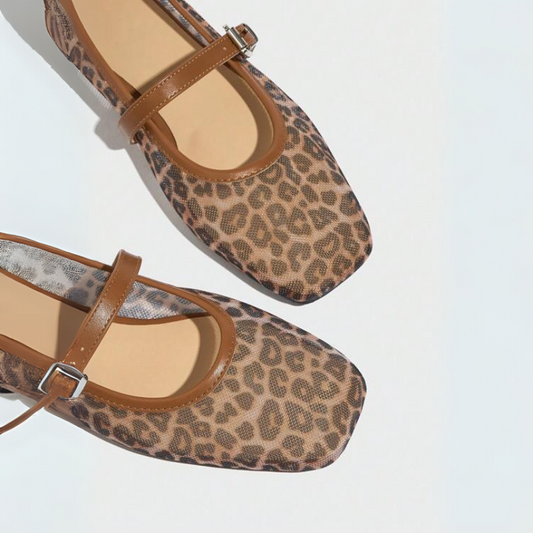 Mary Jane™ Leopard-Print Mesh Flats