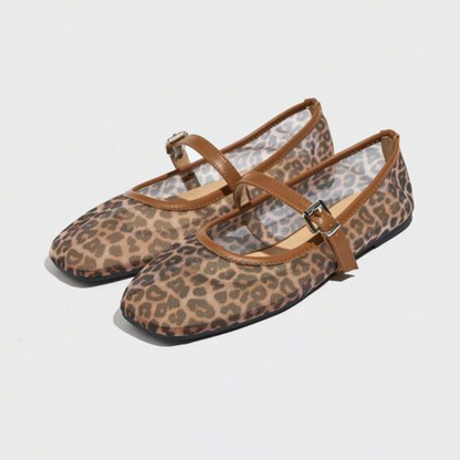 Mary Jane™ Leopard-Print Mesh Flats