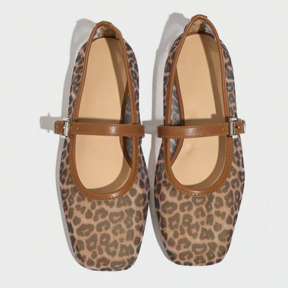 Mary Jane™ Leopard-Print Mesh Flats