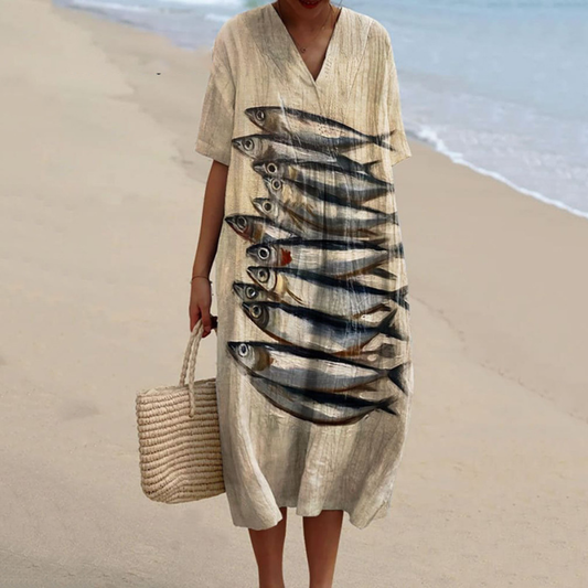 Kailea™ | Coastal Silverfish Summer Dress