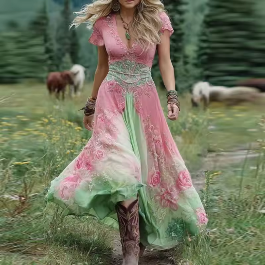 Celestine™ - Embroidered Boho Maxi Dress