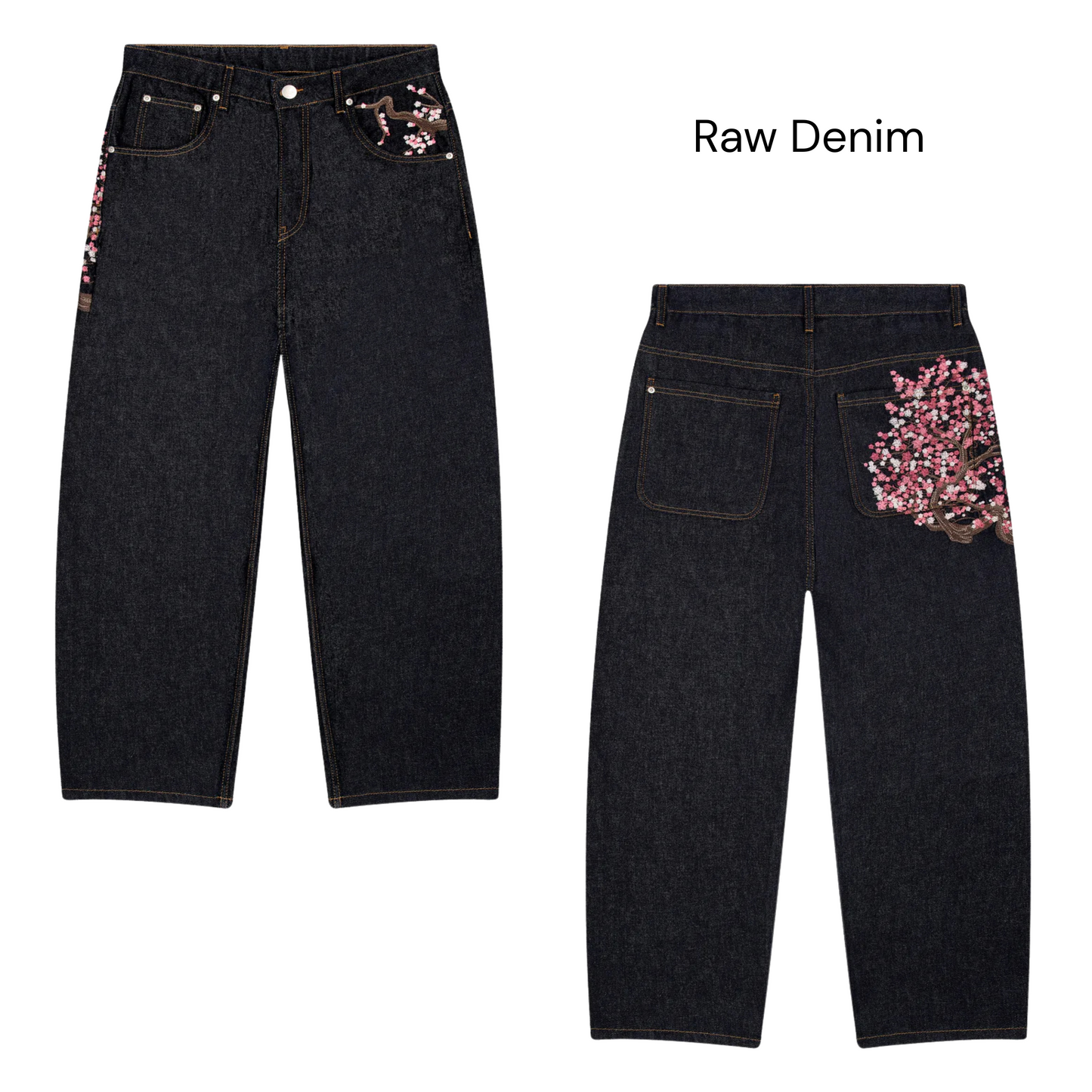 Unisex Sakura Zip Up & Jeans 100% Cotton