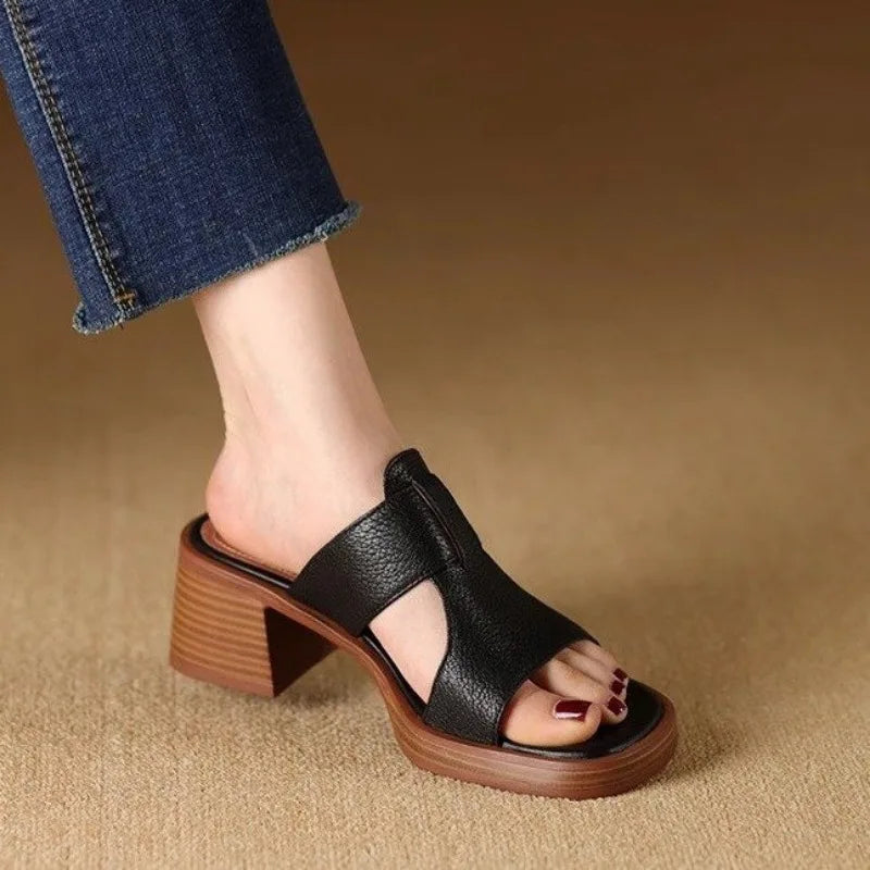 Luna™ Open-Toe Block-Heel Slide Sandals