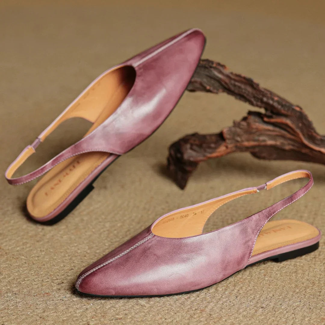 Juliet™ Genuine Leather Slingback Flats
