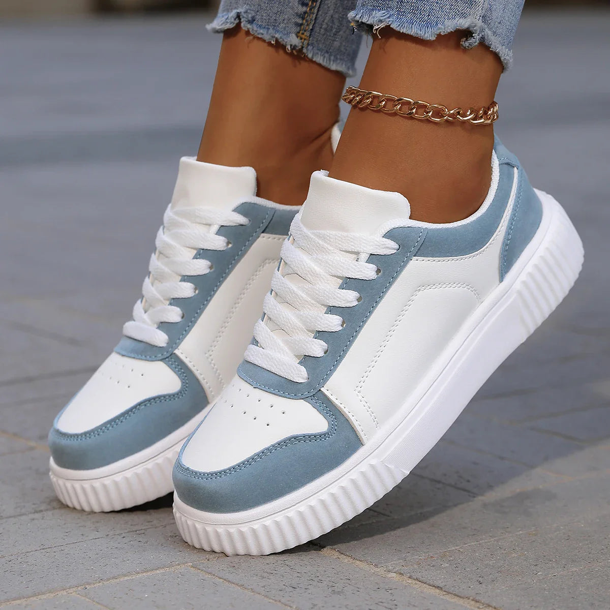 YRZL Womens Sneakers Autumn White Shoes Lightweight Thick Sole Non Slip Skatebaord Shoes Unisex Casual Sports Shoes for Man