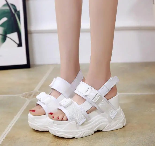 High Heels Sandals Women Shoes New Summer Wedges Height Increasing 11cm Ladies Sandal Platform Chunky Shoes Sandalias Mujer