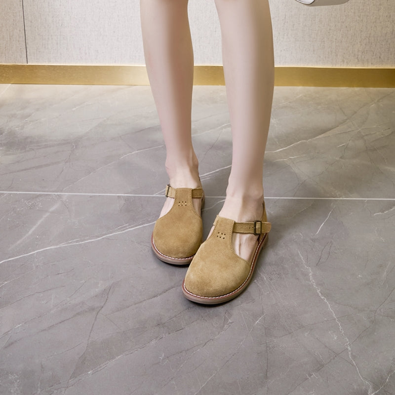 Margot™ Retro Leather Flats Sandals