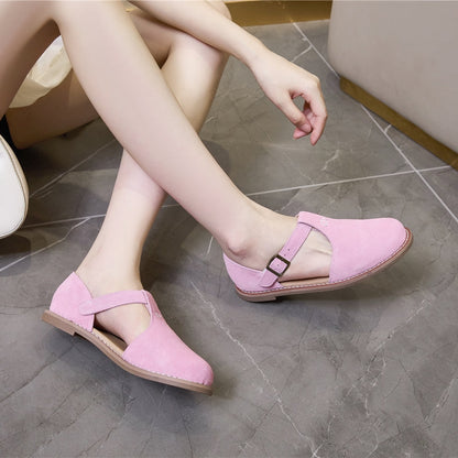 Margot™ Retro Leather Flats Sandals