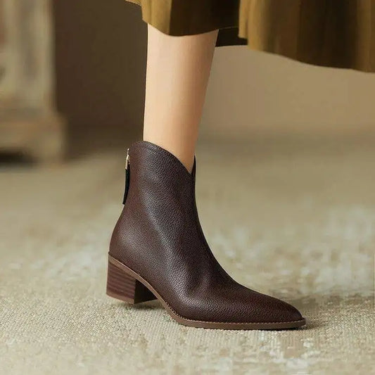 Marveira™ Pointed-Toe Vegan Ankle Boots