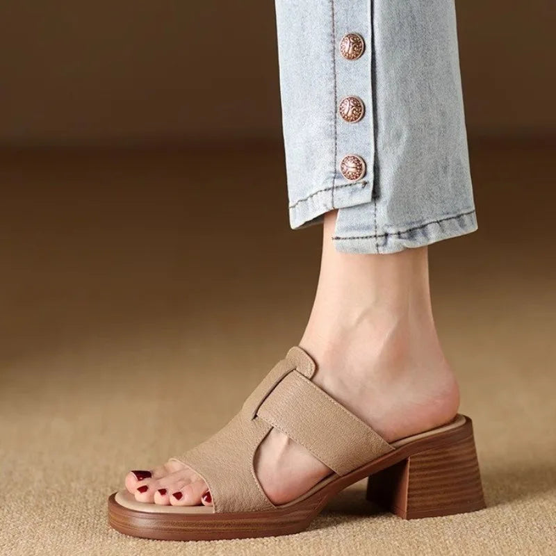 Luna™ Open-Toe Block-Heel Slide Sandals
