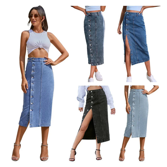 Maria™ Long Denim Skirt For Summer
