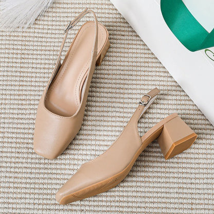 Vivian™ Square-Toe Slingback Heels Sandals