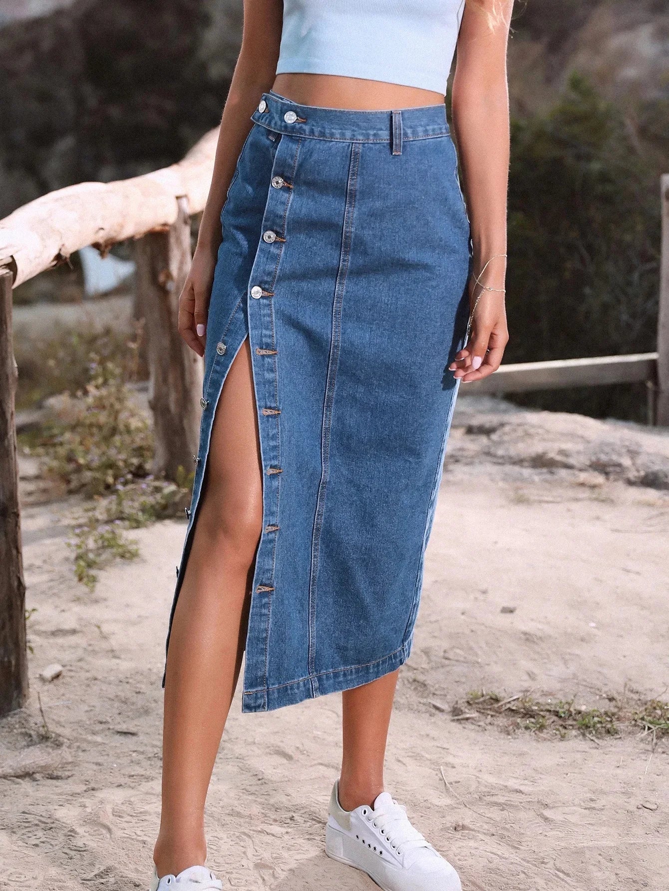 Maria™ Long Denim Skirt For Summer