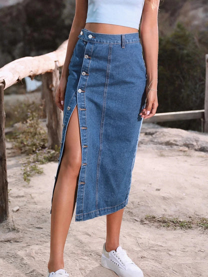 Maria™ Long Denim Skirt For Summer