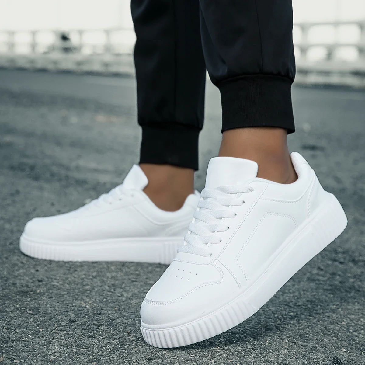 YRZL Womens Sneakers Autumn White Shoes Lightweight Thick Sole Non Slip Skatebaord Shoes Unisex Casual Sports Shoes for Man