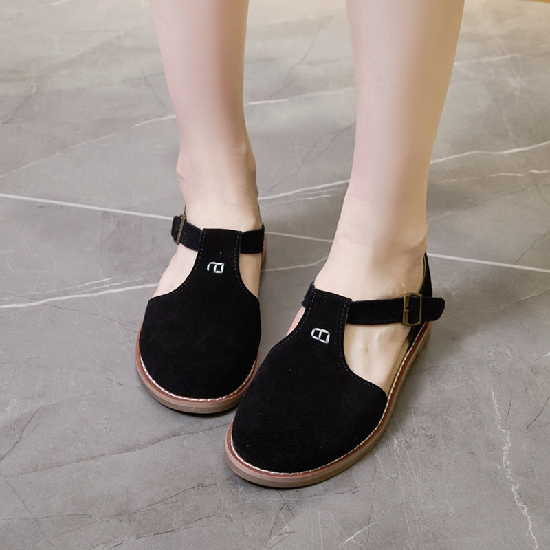 Margot™ Retro Leather Flats Sandals