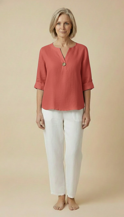 Janelle™ - Casual V-neck Tummy-cover Blouse