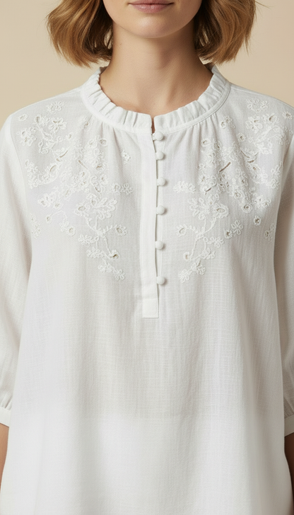 Virelle™ - Elegant Relaxed Cotton Summer Blouse