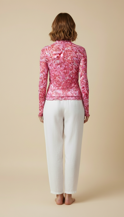 Ravena™ Printed Mesh Long-Sleeve Top