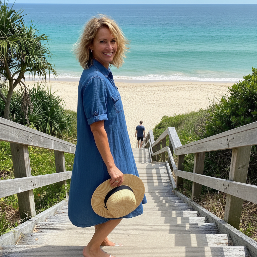 Maribel™ – Easygoing Denim Shirt Dress
