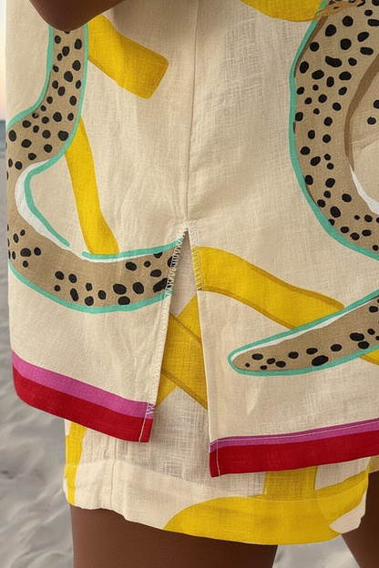 Casima - Short Bedding Set with Leopard Print