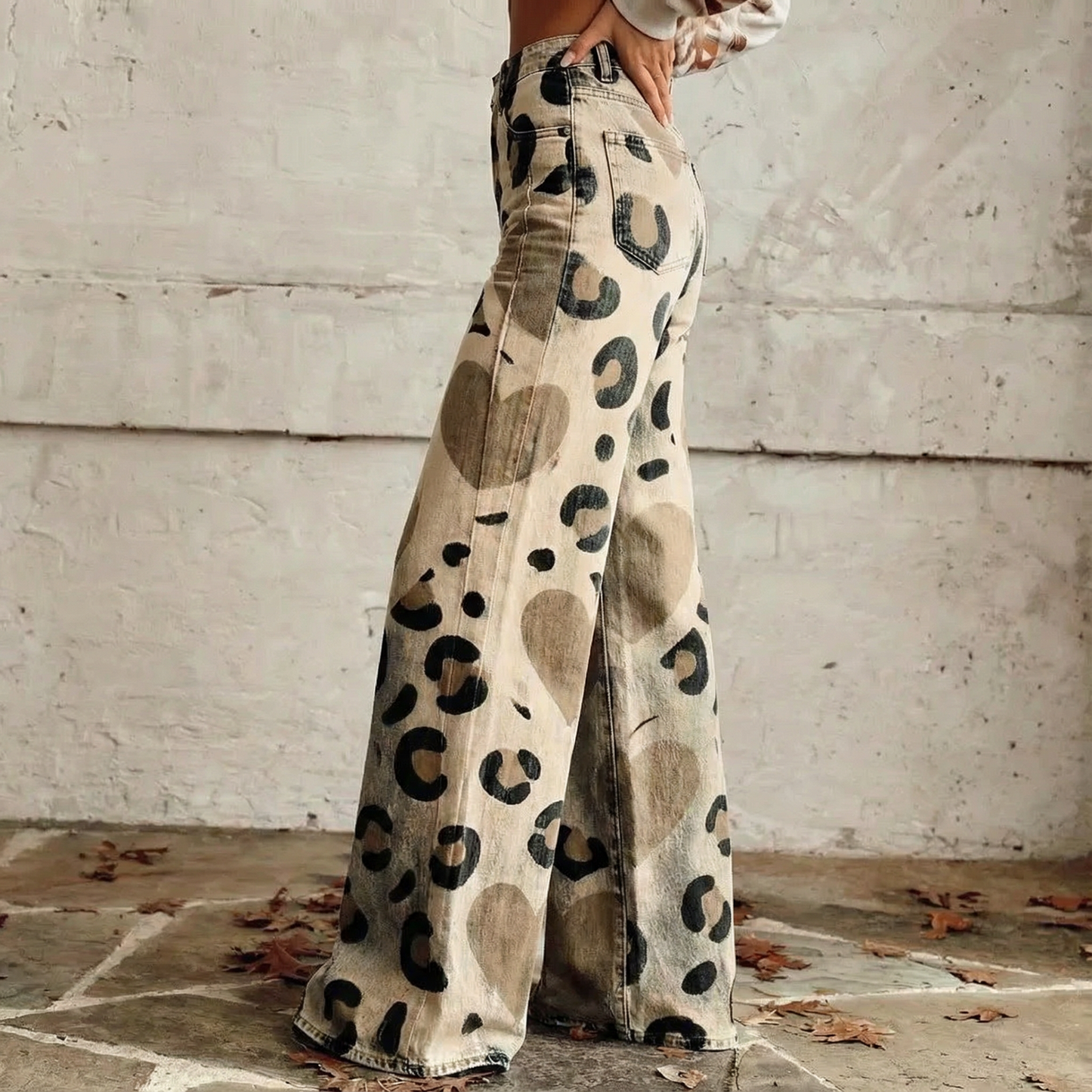 Lara™ - Boho Heart Print Trousers