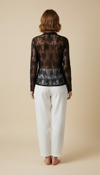 Amaris™ Sheer Embroidered Lace Top
