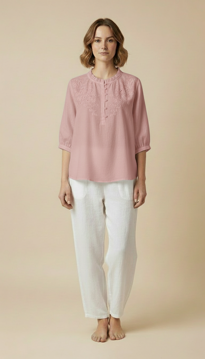 Virelle™ - Elegant Relaxed Cotton Summer Blouse