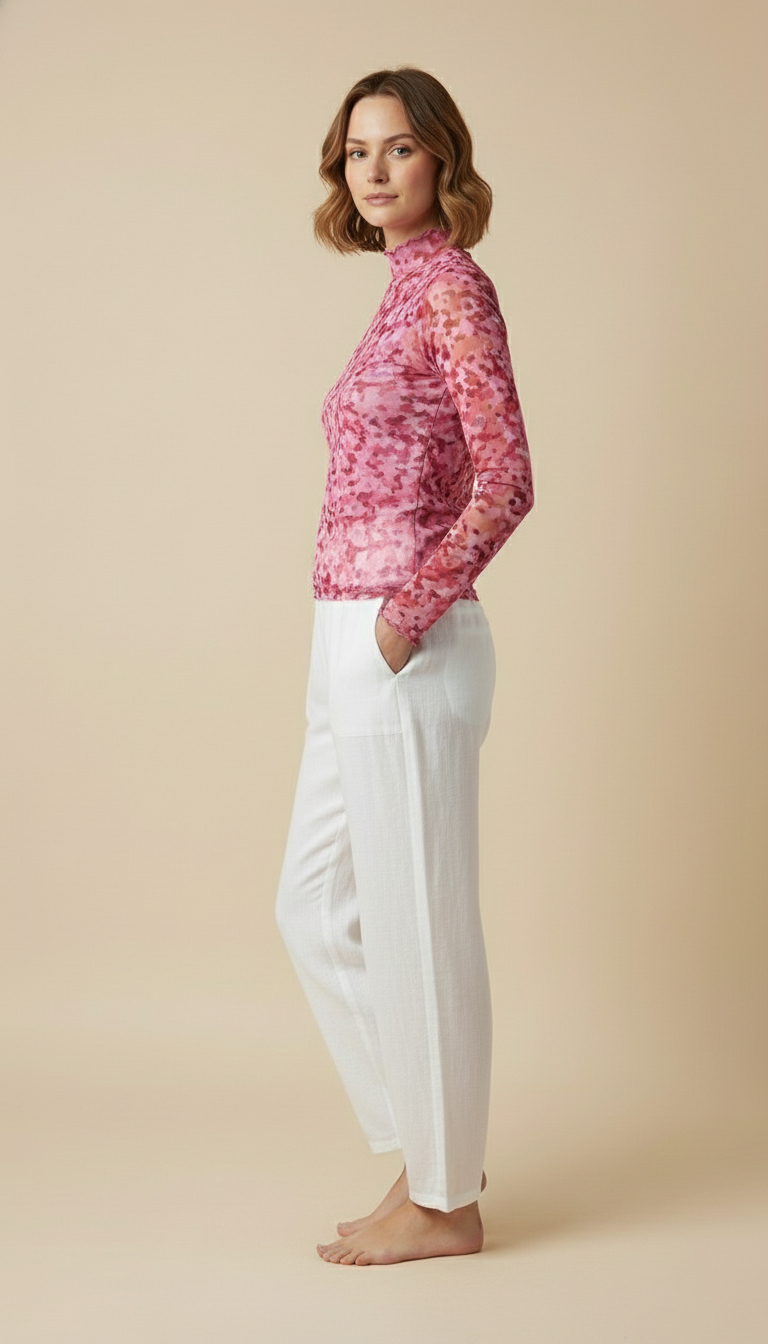 Ravena™ Printed Mesh Long-Sleeve Top