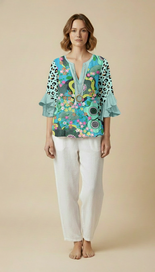 Elara™ – Timeless Garden Blouse With Sophisticated Design