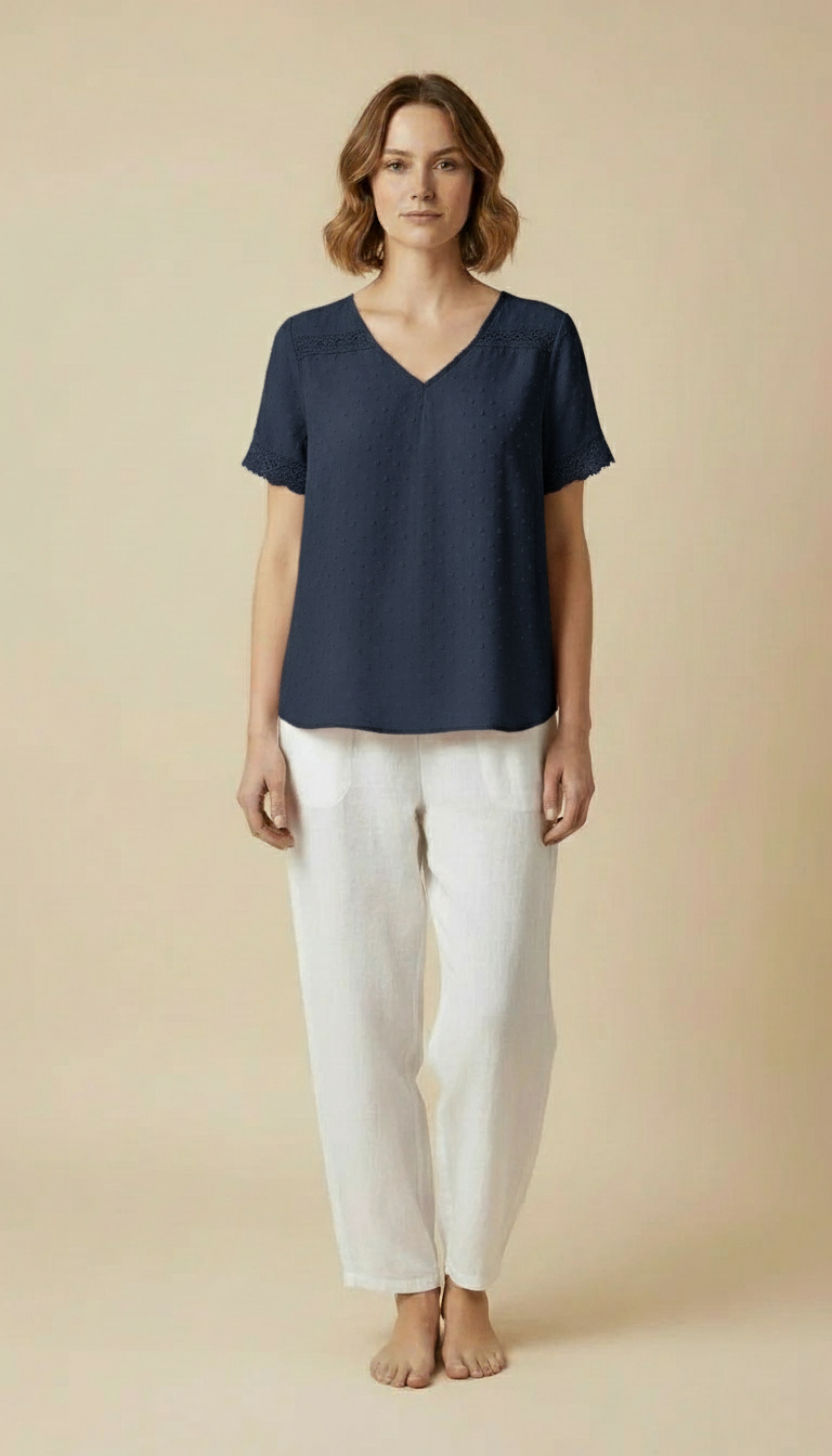 Vanya™ – Elegant V-neck Summer Top