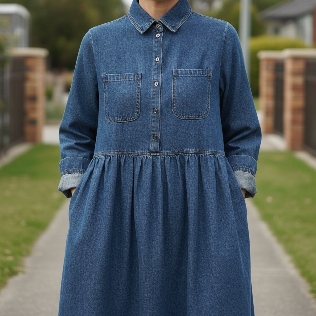 Arden™ – Loose-Fit Denim Shirt Dress