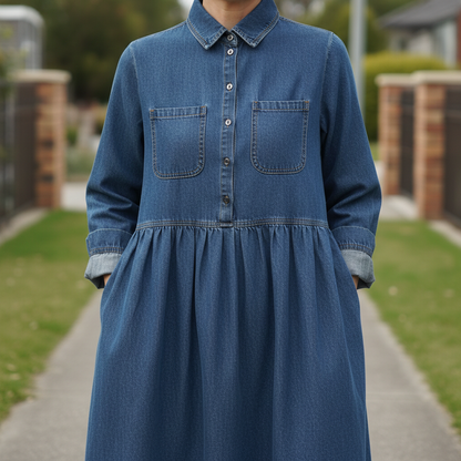 Arden™ – Loose-Fit Denim Shirt Dress