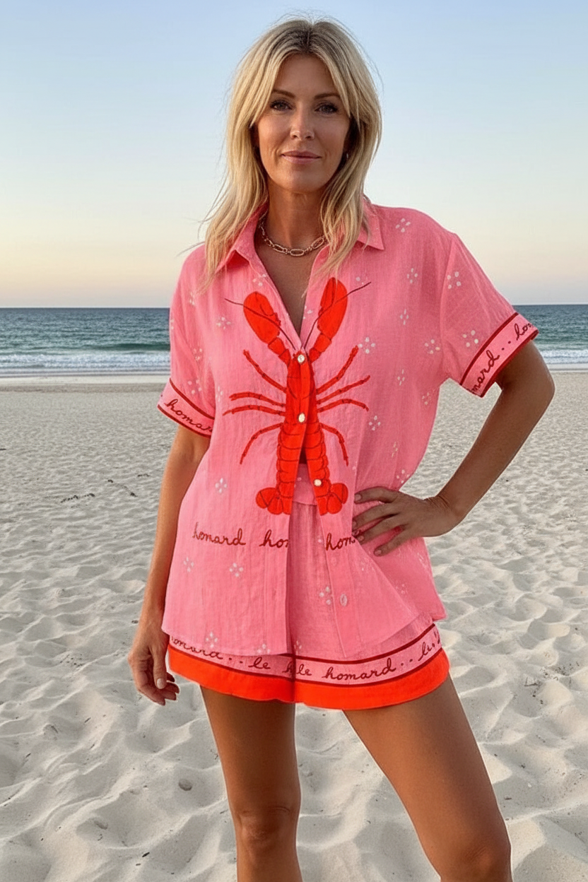 Pallina - Short Pink Summer Suit