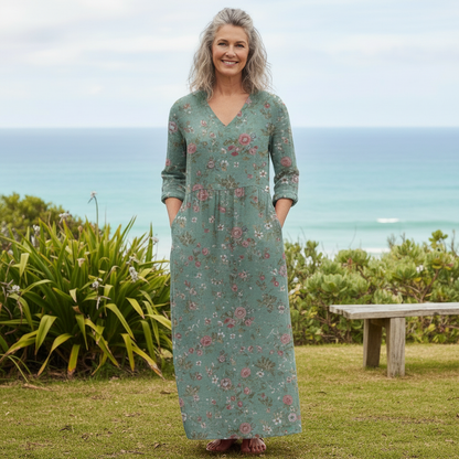 Elowen Vintage Floral Maxi Dress