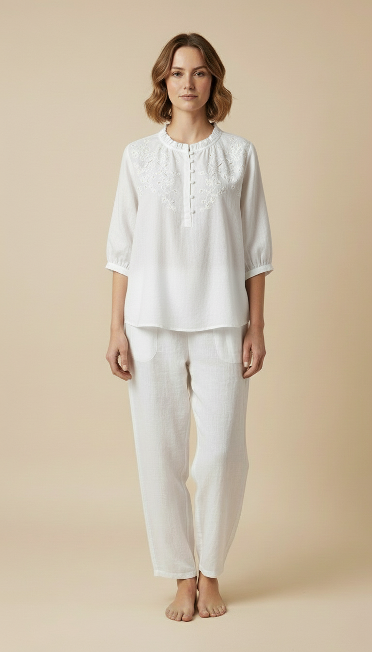 Virelle™ - Elegant Relaxed Cotton Summer Blouse