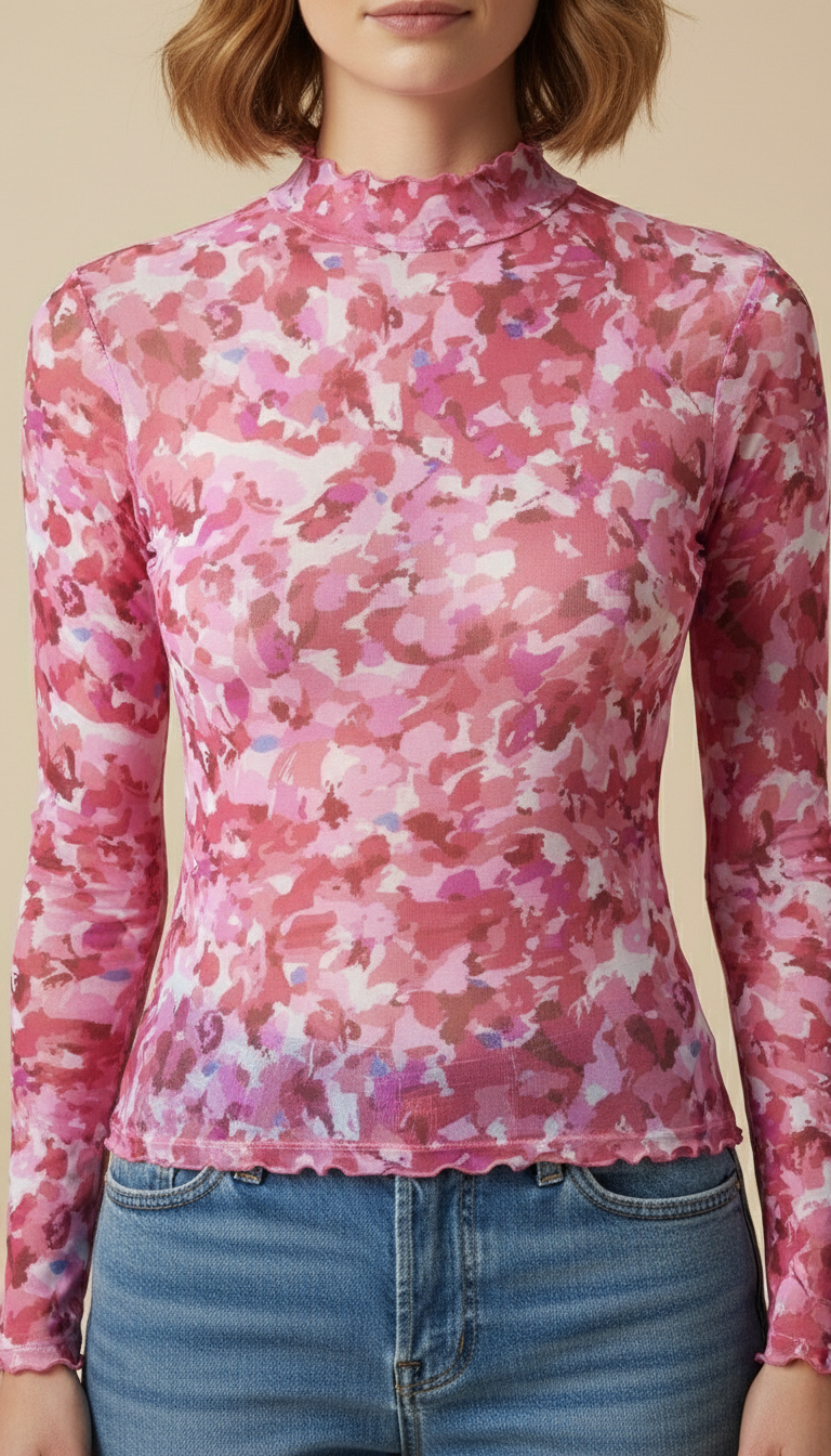 Ravena™ Printed Mesh Long-Sleeve Top