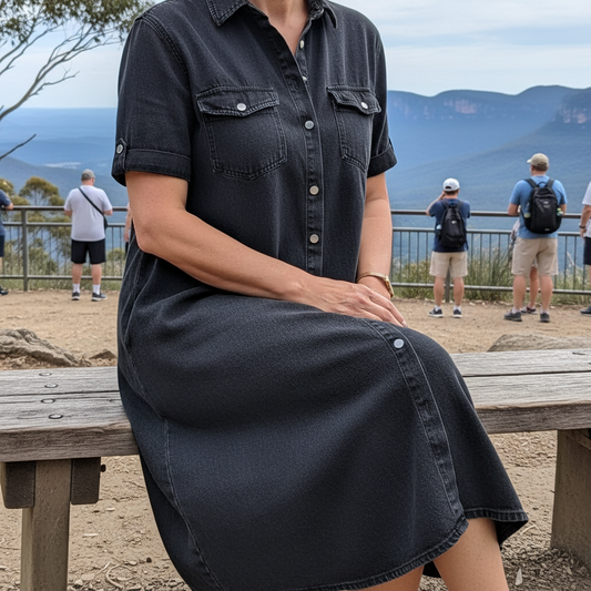 Calista™ – A-Line Denim Shirt Dress