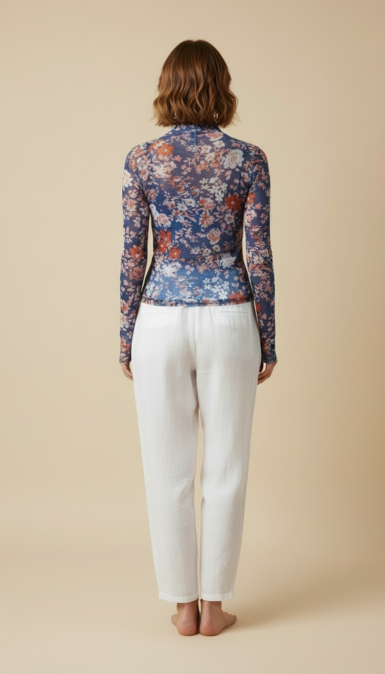 Ravena™ Printed Mesh Long-Sleeve Top