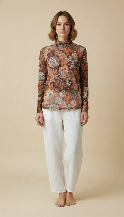 Ravena™ Printed Mesh Long-Sleeve Top