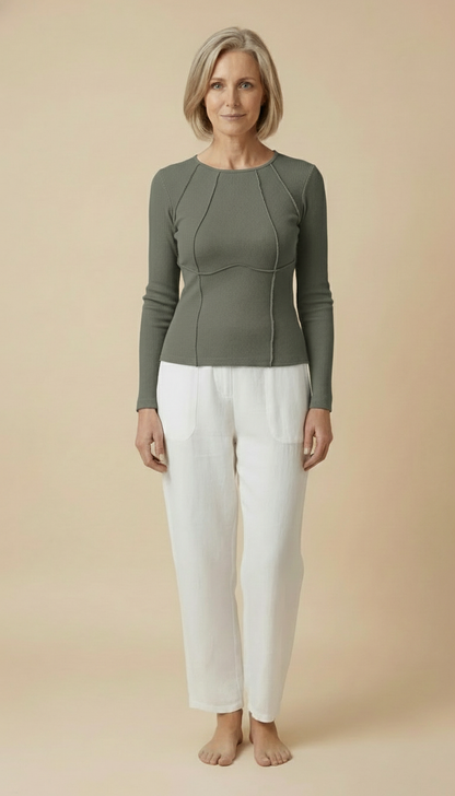 Alma™ – Long-sleeved Spring Top With Piping