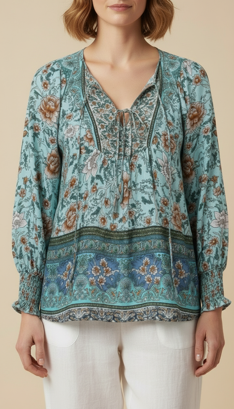 Elowen™ Bohemian Floral Blouse